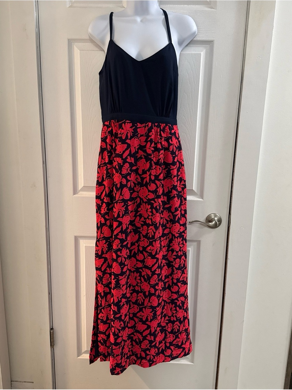 J.Crew Neon Floral Summer Maxi Dress Lined Side Slit Resort Beach Party XS